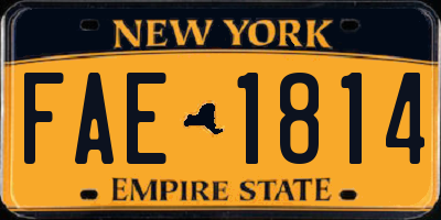 NY license plate FAE1814