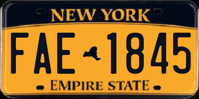 NY license plate FAE1845