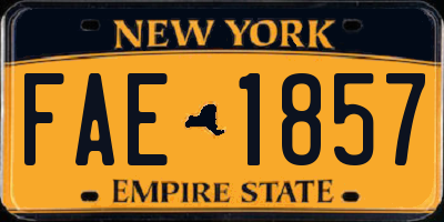 NY license plate FAE1857
