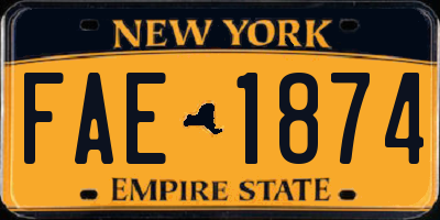 NY license plate FAE1874