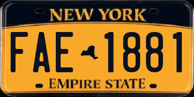 NY license plate FAE1881