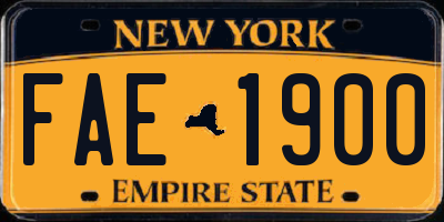 NY license plate FAE1900