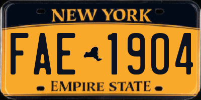 NY license plate FAE1904