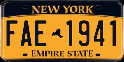 NY license plate FAE1941