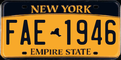 NY license plate FAE1946