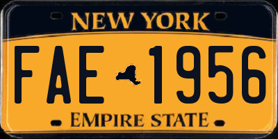 NY license plate FAE1956