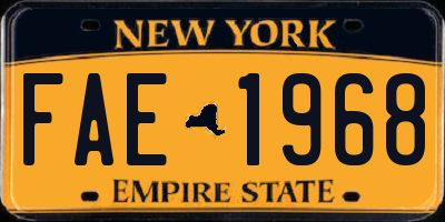 NY license plate FAE1968