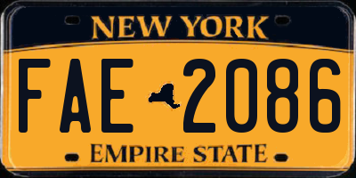 NY license plate FAE2086