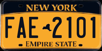 NY license plate FAE2101