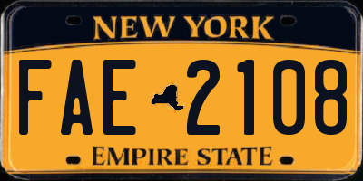 NY license plate FAE2108