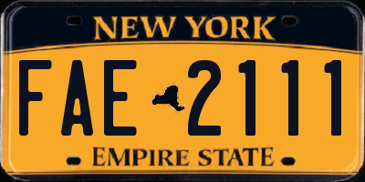 NY license plate FAE2111