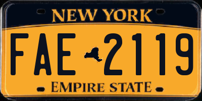 NY license plate FAE2119