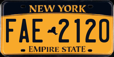 NY license plate FAE2120