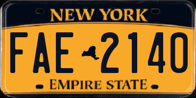 NY license plate FAE2140