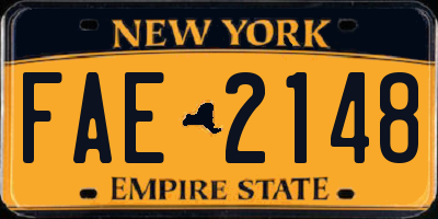 NY license plate FAE2148
