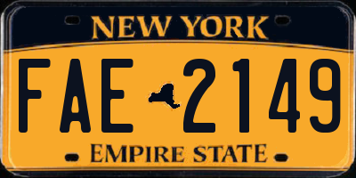 NY license plate FAE2149
