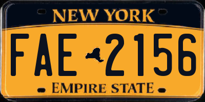 NY license plate FAE2156