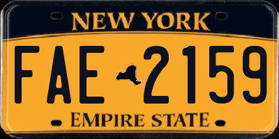 NY license plate FAE2159