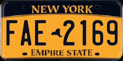 NY license plate FAE2169