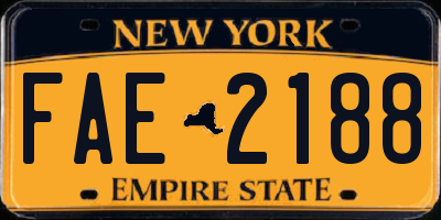 NY license plate FAE2188