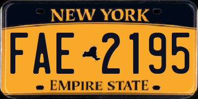 NY license plate FAE2195