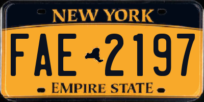 NY license plate FAE2197