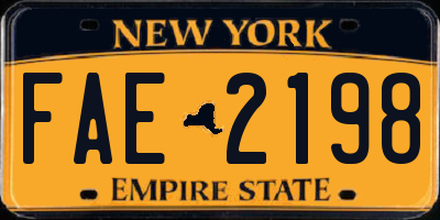 NY license plate FAE2198