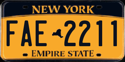 NY license plate FAE2211