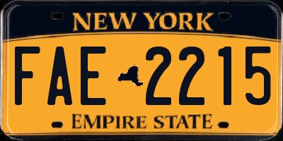 NY license plate FAE2215