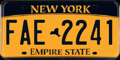 NY license plate FAE2241