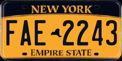 NY license plate FAE2243