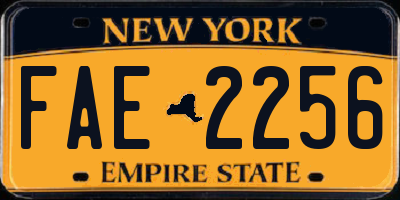 NY license plate FAE2256