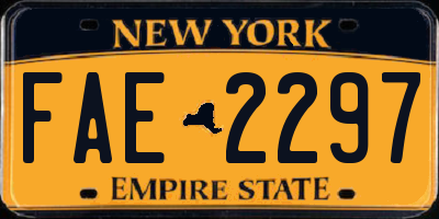 NY license plate FAE2297