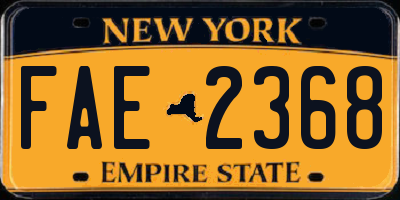 NY license plate FAE2368