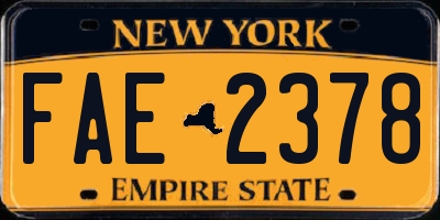 NY license plate FAE2378