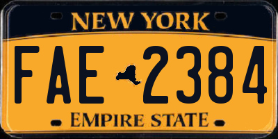 NY license plate FAE2384