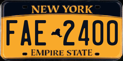 NY license plate FAE2400
