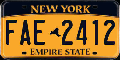 NY license plate FAE2412