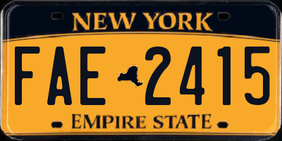 NY license plate FAE2415