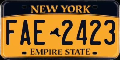 NY license plate FAE2423