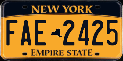 NY license plate FAE2425