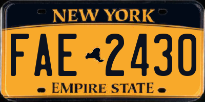 NY license plate FAE2430