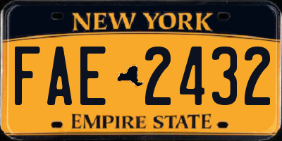 NY license plate FAE2432