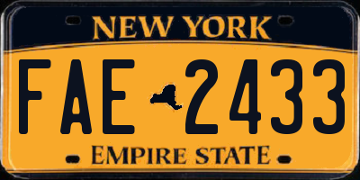 NY license plate FAE2433