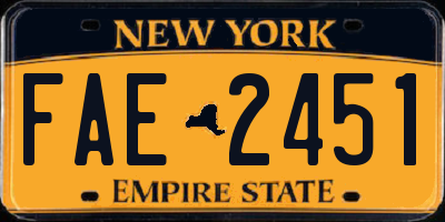 NY license plate FAE2451