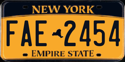 NY license plate FAE2454