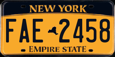 NY license plate FAE2458