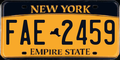 NY license plate FAE2459