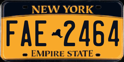 NY license plate FAE2464