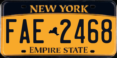NY license plate FAE2468